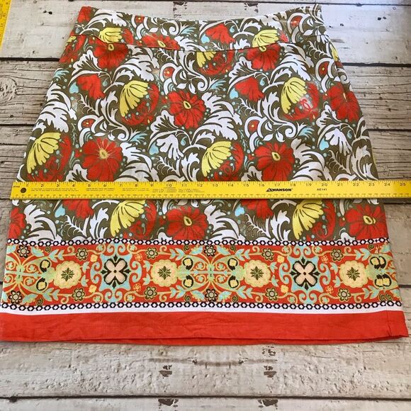 Cato Woman Multicolored Floral Linen Rayon Blend A-line Skirt Side Zip Size 16W - Picture 10 of 16